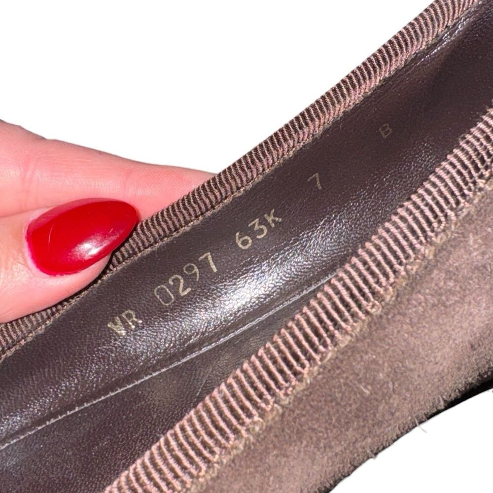 Salvatore Ferragamo Dark Brown Suede Ballet Flats - Picture 8 of 10
